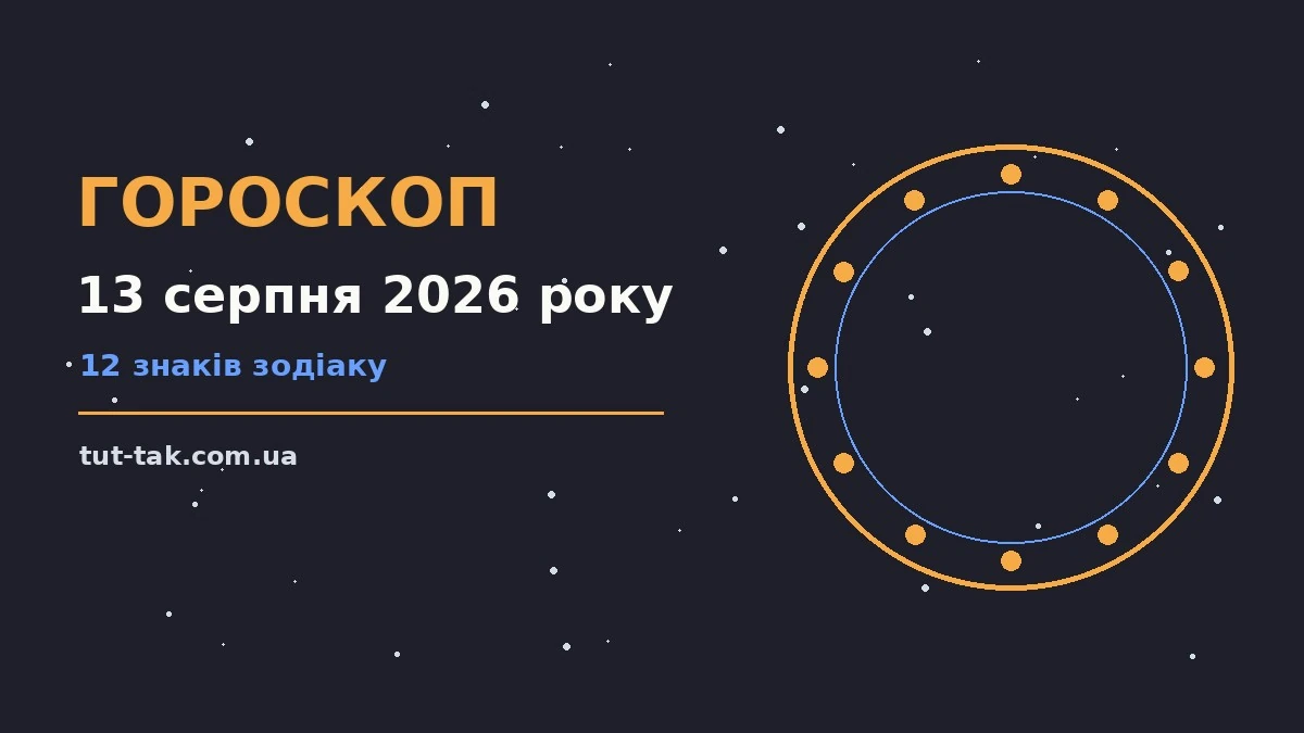 Гороскоп на 13 серпня 2026 року: перспективи для 12 знаків для роботи, дому й кохання