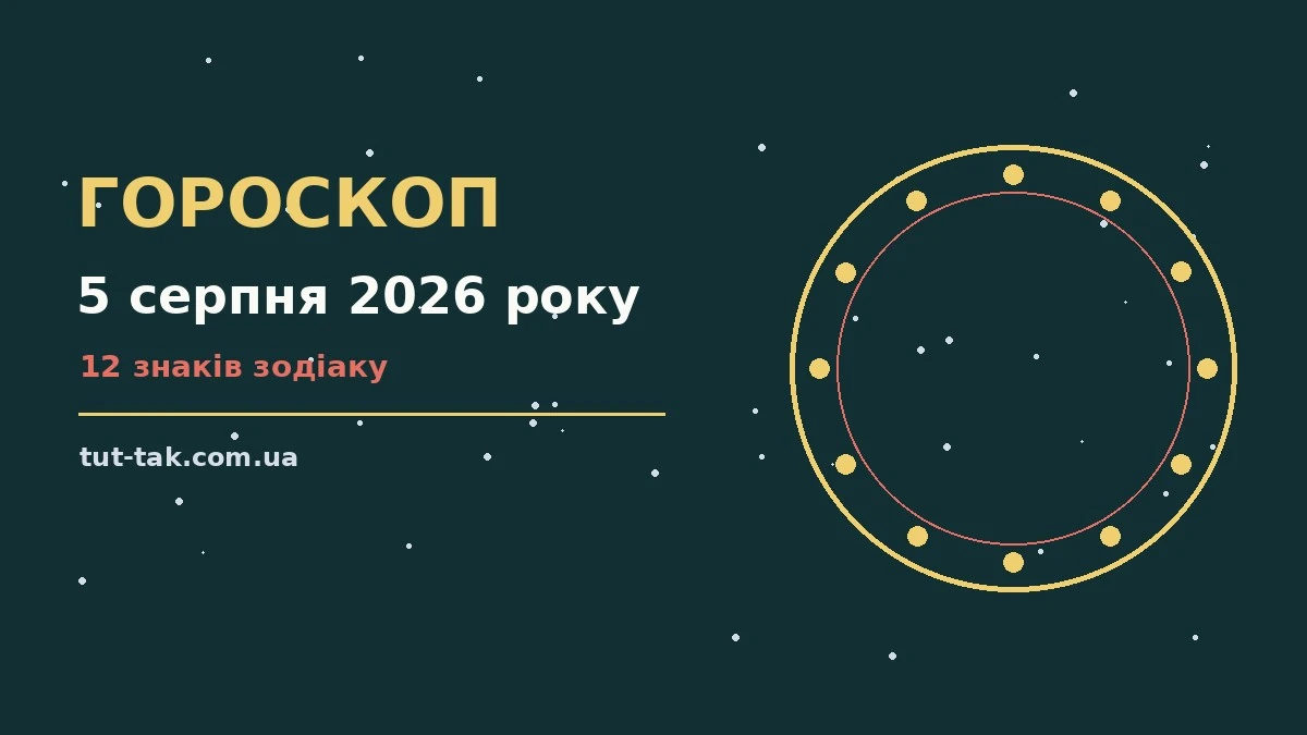 Гороскоп на 5 серпня 2026 року: перспективи для 12 знаків для роботи, дому й кохання