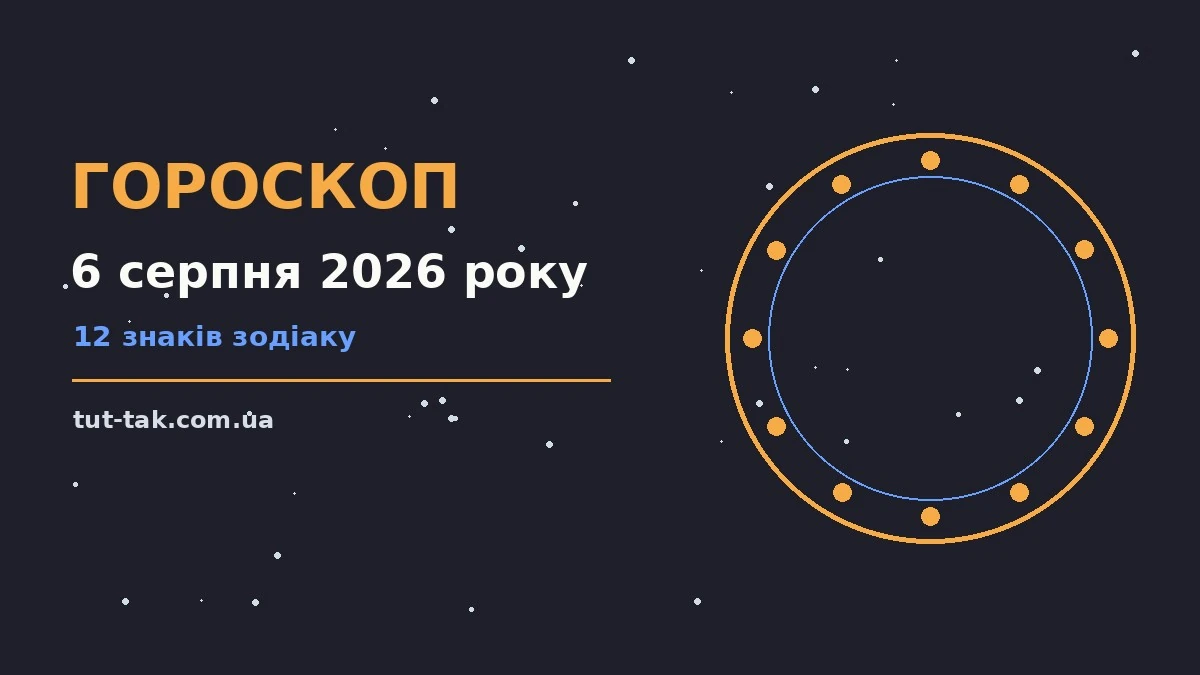 Гороскоп на 6 серпня 2026 року: перспективи для 12 знаків для роботи, дому й кохання