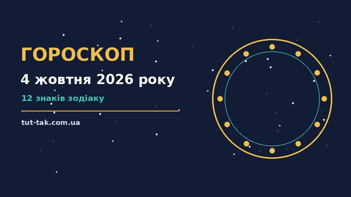 Гороскоп на 4 жовтня 2026 року: перспективи для 12 знаків для роботи, дому й кохання